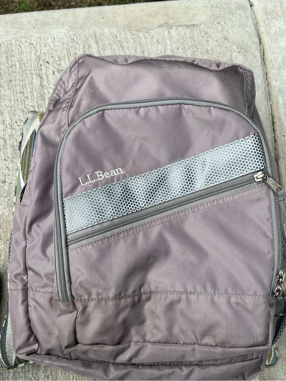 L.L. Bean Mauve-Gray Men's Backpack with Reflective Accent